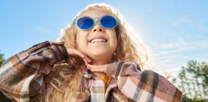 Child wearing sunglasses