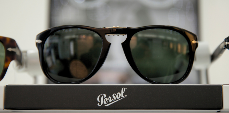 Black Persol sunglasses on display